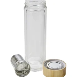 Szklany termos 420 ml, posiada sitko zatrzymujące fusy / Jasnobrązowy V0774-18