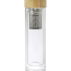 Szklany termos 420 ml, posiada sitko zatrzymujące fusy / Jasnobrązowy V0774-18