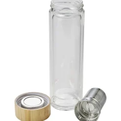 Szklany termos 420 ml, posiada sitko zatrzymujące fusy / Jasnobrązowy V0774-18
