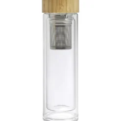 Szklany termos 420 ml, posiada sitko zatrzymujące fusy / Jasnobrązowy V0774-18