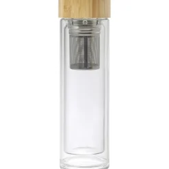 Szklany termos 420 ml, posiada sitko zatrzymujące fusy / Jasnobrązowy V0774-18