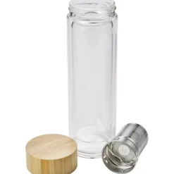 Szklany termos 420 ml, posiada sitko zatrzymujące fusy / Jasnobrązowy V0774-18