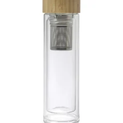 Szklany termos 420 ml, posiada sitko zatrzymujące fusy / Jasnobrązowy V0774-18