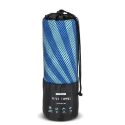 Szybkoschnący ręcznik plażowy R-PET 100×180 cm, sublimacja / Niebieski LT97215-N0011