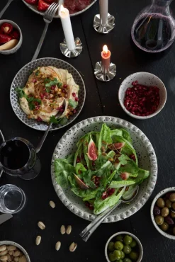 Talerz na przekąski DITTE, szary/czarny / Czarny 5018329-