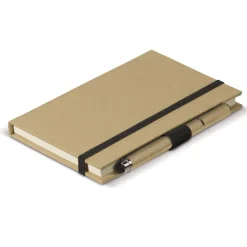 Tekturowy notatnik A6 + pióro / Brązowy LT90839-N0051