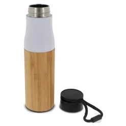 Termiczna butelka bambusowa z uchwytem 500ml / Biały LT98857-N0001