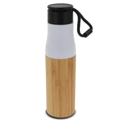 Termiczna butelka bambusowa z uchwytem 500ml / Biały LT98857-N0001