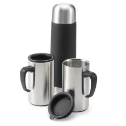 Termos 500 ml i 2 kubki 300 ml / Czarny V4502-03