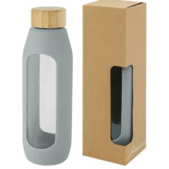 Tidan Butelka z borokrzemianowego szkła o pojemności 600 ml z silikonowym uchwytem / Czarny 10066690