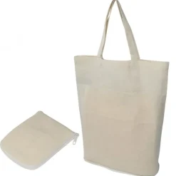 Torba bawełniana z krótkimi uszami składana 120 g/m2 FERRARA / Beżowy 085913