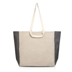 Torba bawełniana z recyklingu z dnem i bokami 190g/m2 / Rela / Czarny IP31115311