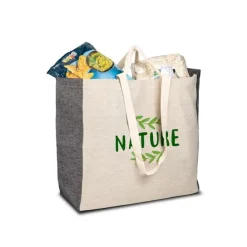 Torba bawełniana z recyklingu z dnem i bokami 190g/m2 / Rela / Czarny IP31115311