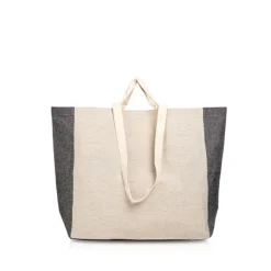 Torba bawełniana z recyklingu z dnem i bokami 190g/m2 / Rela / Czarny IP31115311