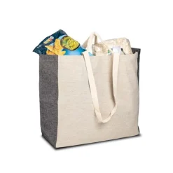 Torba bawełniana z recyklingu z dnem i bokami 190g/m2 / Rela / Czarny IP31115311