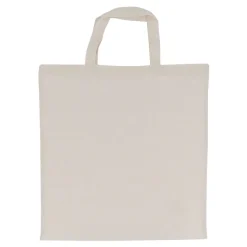 Torba na ramię z bawełny OEKO-TEX® 140g/m² 38x42cm krótkie rączki / Ecru LT95255-N0054