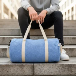 Torba sportowa, podróżna B'RIGHT z bawełny z recyklingu i poliestru z recyklingu | Asha / Niebieski V7288-11
