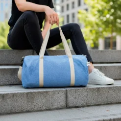 Torba sportowa, podróżna B'RIGHT z bawełny z recyklingu i poliestru z recyklingu | Asha / Niebieski V7288-11