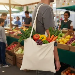 Torba z bawełny organicznej na zakupy B'RIGHT | Aidan / Beżowy V8823-20