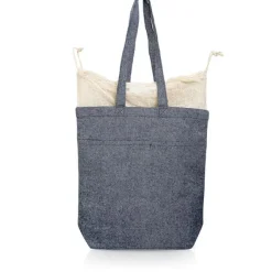 Torba z bawełny z recyklingu 190g z workiem / Marette / Granatowy IP31115465