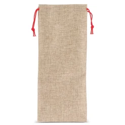 Torebka na wino w stylu juty 14 x 34 cm / Naturalny LT90277-N0094