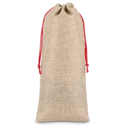 Torebka na wino w stylu juty 14 x 34 cm / Naturalny LT90277-N0094