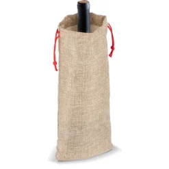 Torebka na wino w stylu juty 14 x 34 cm / Naturalny LT90277-N0094