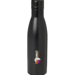 Vasa butelka ze stali nierdzwenej z recyklingu z miedzianą izolacją próżniową o pojemności 500 ml posiadająca certyfikat RCS / Czarny 10073690