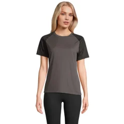 VORTEX WOMEN RAGLAN T-SHIRT / Black/Charcoal Grey S04788-BI-L