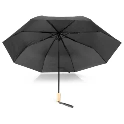 Wiatroodporny parasol manualny RPET, składany | Uksan / Czarny VA067-03