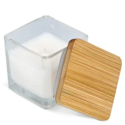 Świeca roślinna Chakra w szklanym słoiku / Biały LT90747-N0001