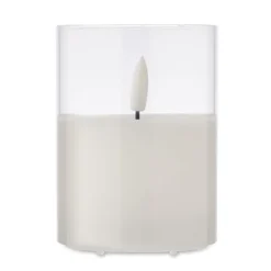 Świeca woskowa LED w szkle / Bialy MO2366-06