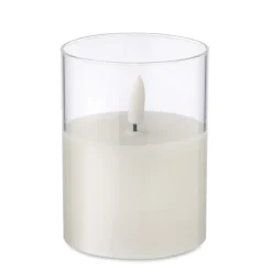 Świeca woskowa LED w szkle / Bialy MO2366-06