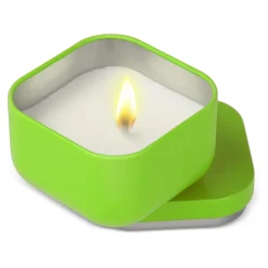 Świeca zapachowa Ananda na bazie roślin w puszce z recyklingu / Jasnozielony LT90744-N0032