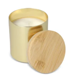 Świeca zapachowa Bhakti na bazie roślin w aluminiowym słoiku z recyklingu / Złoty LT90745-N0006
