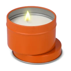 Świeca zapachowa Kirtan na bazie roślin w dużej puszce z recyklingu / Pomarańczowy LT90741-N0026