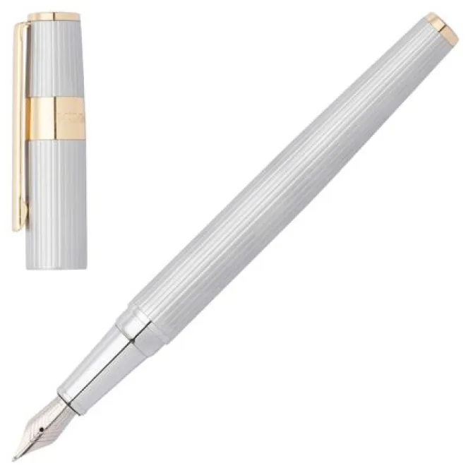 Wieczne pióro Gear Pinstripe Silver / Gold / Srebrny HSV2852B