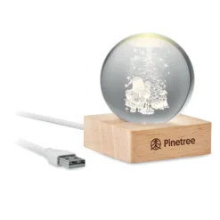 Świąteczna kryształowa kula LED / Drewna CX1541-40