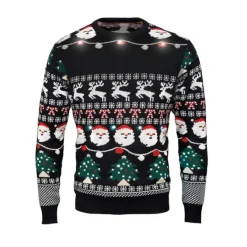 Świąteczny sweter LED L/XL / Czarny CX1554-03