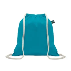 Worek ze sznurkiem Fairtrade 18 / Turkusowy MO2591-12