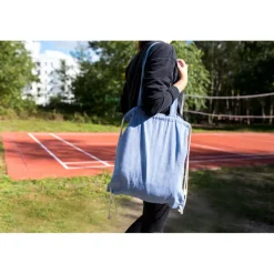 Worek ze sznurkiem i torba na zakupy z bawełny z recyklingu, 2 w 1 | Jamarion / Czarny V2149-03