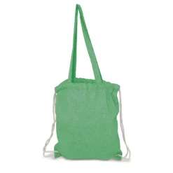 Worek ze sznurkiem i torba na zakupy z bawełny z recyklingu, 2 w 1 | Jamarion / Zielony V2149-06