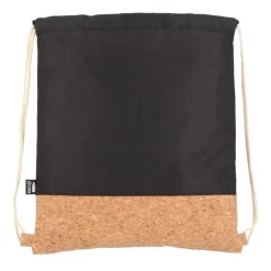 Worek ze sznurkiem R-PET i korek 35 x 40 cm / Czarny LT91392-N0002