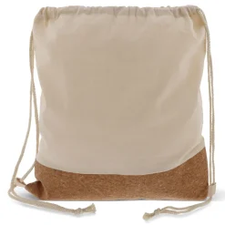 Worek z korkowym spodem i bawełnianymi sznurkami 38x41cm / Ecru LT95269-N0054