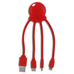 2087 | Xoopar Octopus Charging cable / Czerwony LT41005-N0021