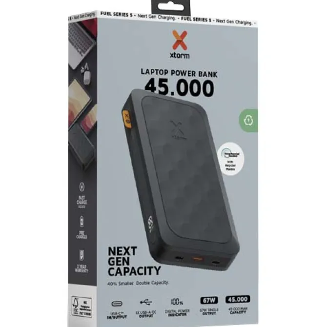 Xtorm FS5451seria Fuel powerbank o pojemności 45 000 mAh i mocy 67 W / Czarny midnight 12440290