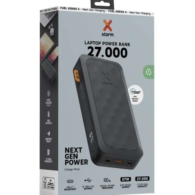 Xtorm FS5271seria Fuel powerbank o pojemności 27 000 mAh i mocy 67 W / Czarny midnight 12440190