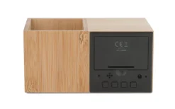Zegar z przybornikiem na biurko BAMBOO / Brązowy 03089