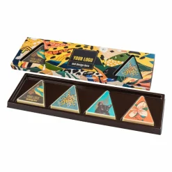 Zestaw czekoladek nadziewanych z nadrukiem Choco Triangle 4 sztuki / Wielokolorwy S0411B