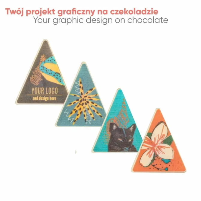 Zestaw czekoladek nadziewanych z nadrukiem Choco Triangle 4 sztuki / Wielokolorwy S0411B